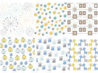 abstract background set of geometric backgrounds in pastel colours you can use for printing on fabric, children's clothing