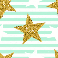 Trendy stars color vector seamless pattern. 