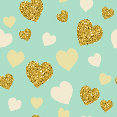 Trendy hearts color vector seamless pattern. 