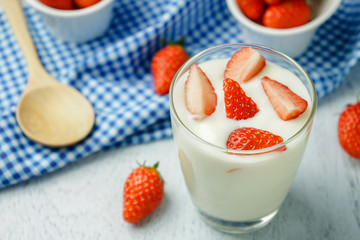 Healthy strawberry yogurt