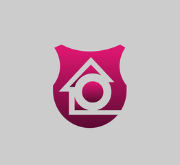 Letter O logo icon with real estate home logo
