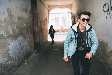 Obraz premium Youth and fashionable couple on the streets.