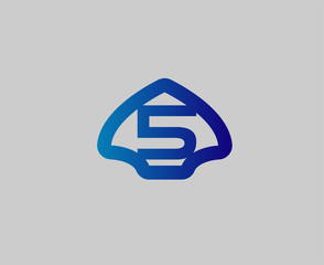 Number logo design.Number five logo.Logo 5 vector template
