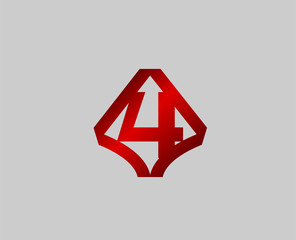 Vector sign number 4 logo
