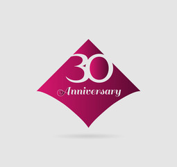 Template logo 30th anniversary, 30 years anniversary logo
