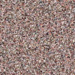 Red, white, black small stones. Quartz. Seamless square texture.
