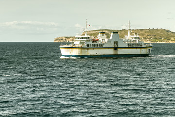 Ferry transports people