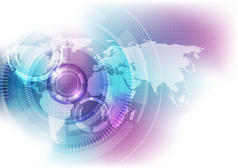 vector digital global technology concept, abstract background