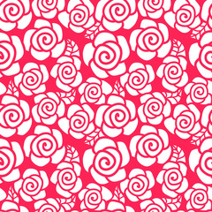 seamless background with roses and leaves