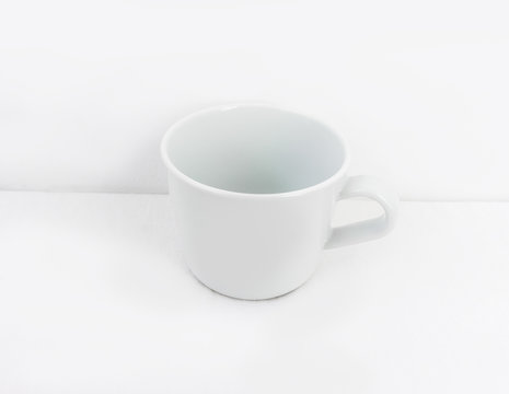White Cup on a white background.
