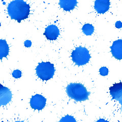 Blue paint splash seamless pattern design