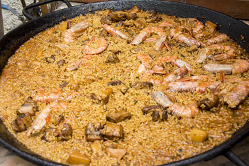 Typical and traditional spanish paella