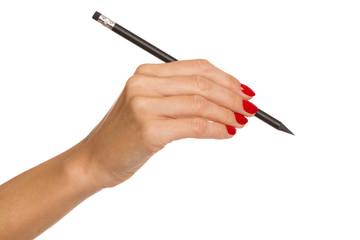 Woman's Hand Holding Pencil