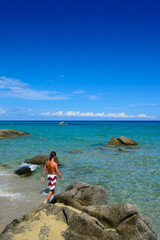 Lonely boy on the beach