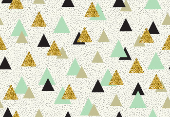 Vector seamless pattern with color triangles.