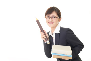 笑顔の女性教師