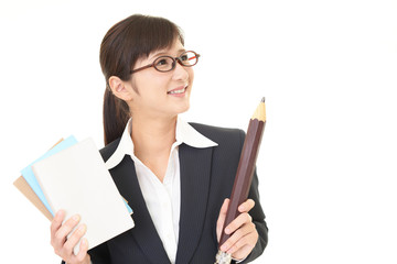 笑顔の女性教師