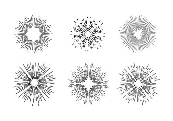 Obraz premium Vintage sunburst vector illustration