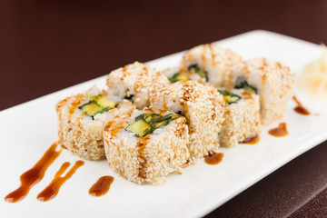 tasty seafood sushi