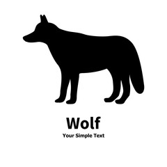 Isolated wolf silhouette