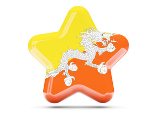 Star icon with flag of bhutan