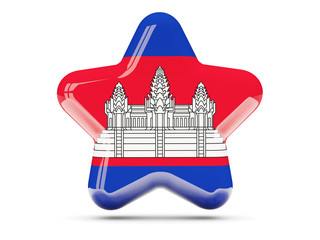 Star icon with flag of cambodia