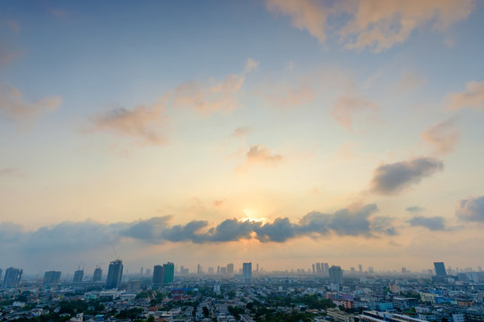 art of sky over Bangkok city Thailand