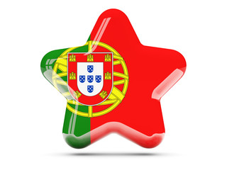 Star icon with flag of portugal