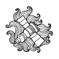 Space Satellite Cartoon Doodle Illustration