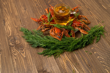 Crayfishes with beer and dill