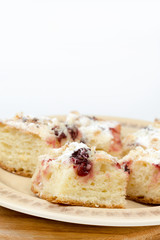 Cherry pastries served on the plate