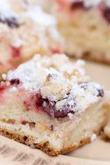 Cherry pastries served on the plate