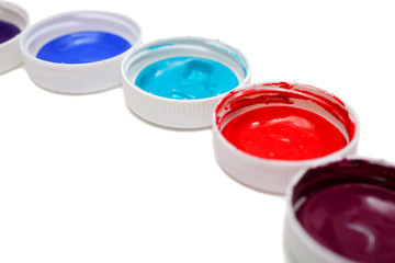Colorful acrylic paints