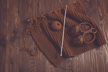 Knitted piece and knitted kids shoes