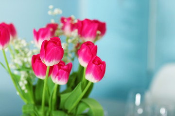 A bouquet of fresh tulips.