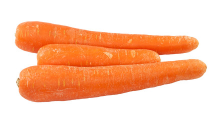 Macro of orange Carrot vegetable on white background