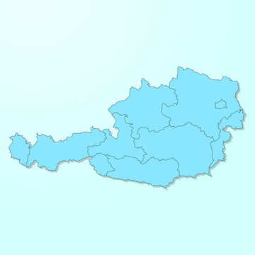 Austria blue map on degraded background vector