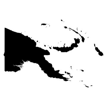 Papua New Guinea black map on white background vector