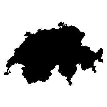 Switzerland black map on white background vector