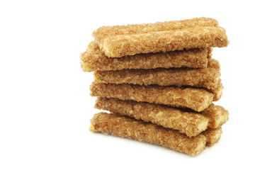 cinnamon sticks on a white background