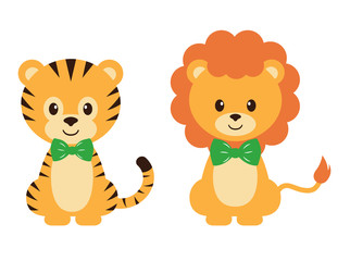 Obraz premium tiger and lion