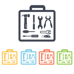suitcase with tools icon