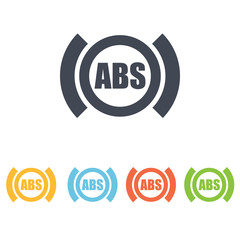 Antilock brake system sign icon