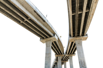 Under bridge expressway isolated on white