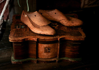 vintage wooden blanks for men's shoes at a vintage jewelry box