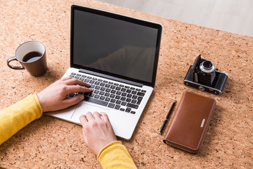 Businessman typing