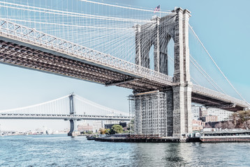 Naklejka premium Brooklyn Bridge w Nowym Jorku, Stany Zjednoczone Ameryki
