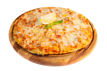 Delicious maritime pizza