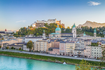 Fototapeta na wymiar Historic city of Salzburg at sunset, Salzburger Land, Austria