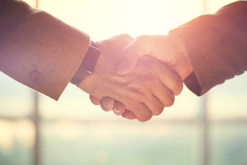 Obraz na płótnie Canvas Business people concept. Two men shaking hands. Partnership
